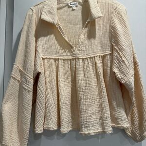 Cream Textured Women's Blouse